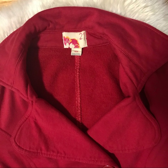 Short Red Forever 21 Double-Breasted Coat - Picture 2 of 3